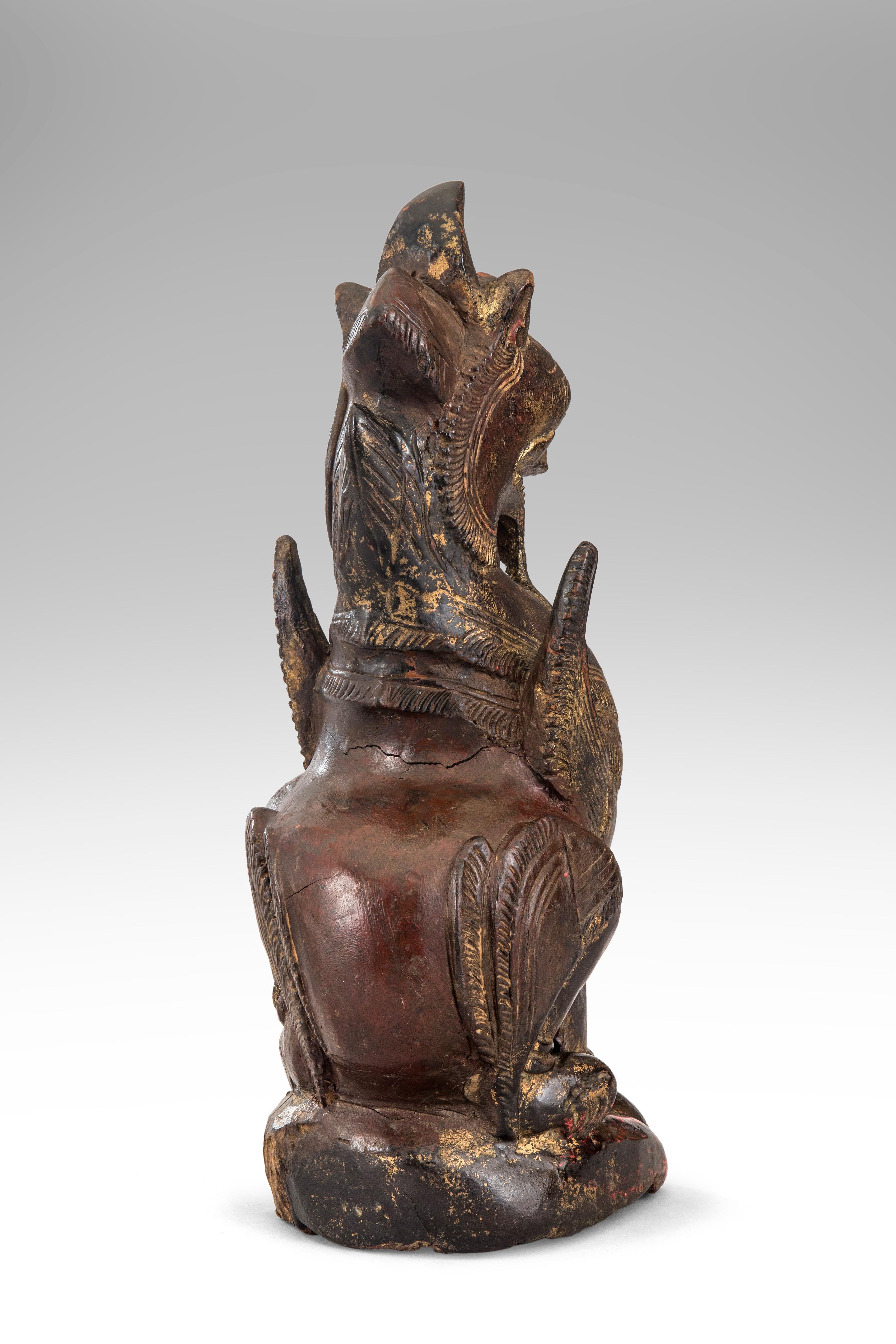 19th Century Thai Mythological Guardian Lion Sculpture For Sale