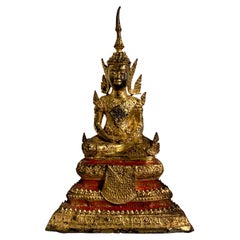 Antique Thai Rattanakosin Gilt Bronze Buddha, Mid 19th Century, Thailand