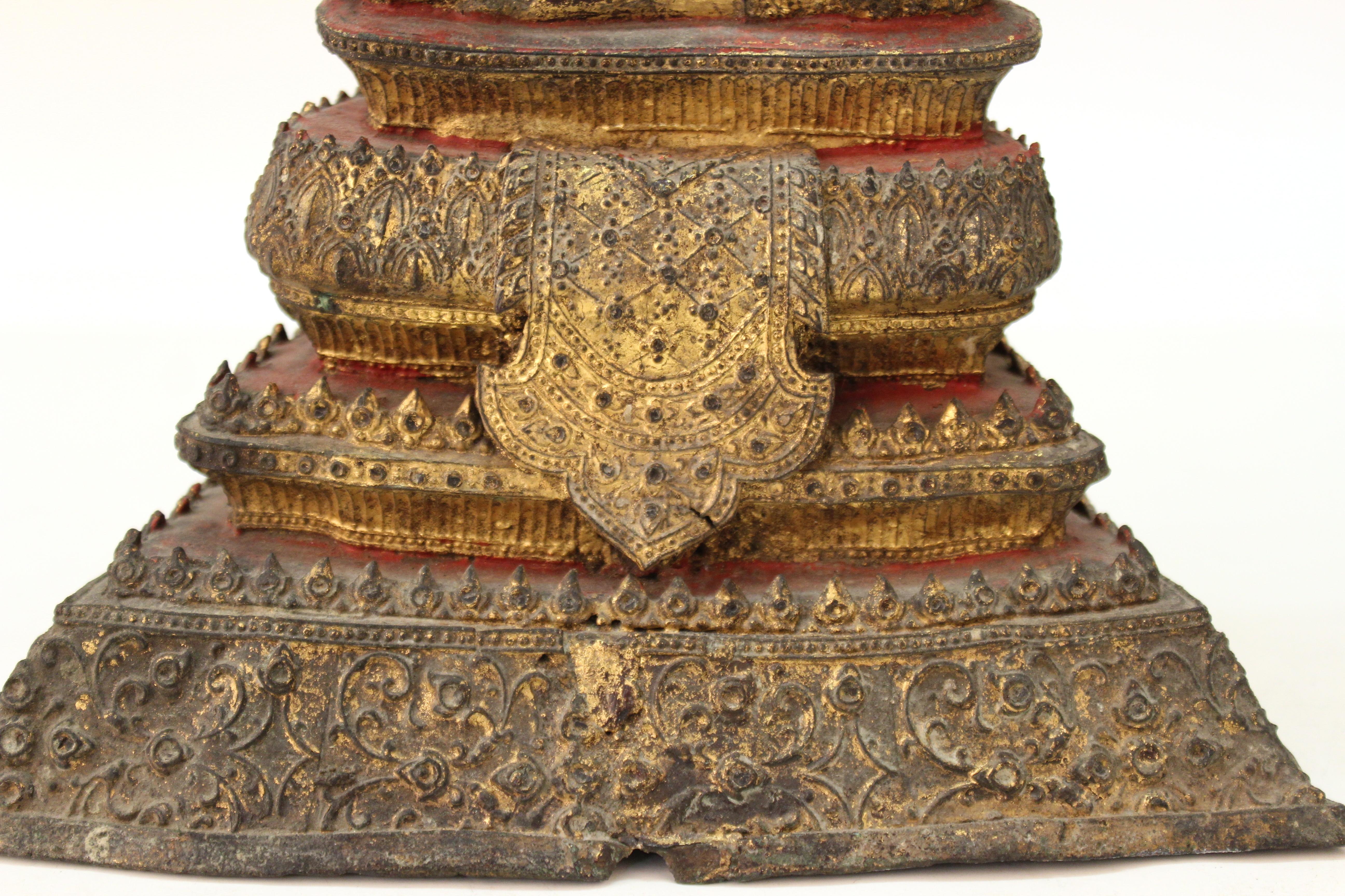 Thai Rattanakosin Period Gilt Bronze Buddha 5