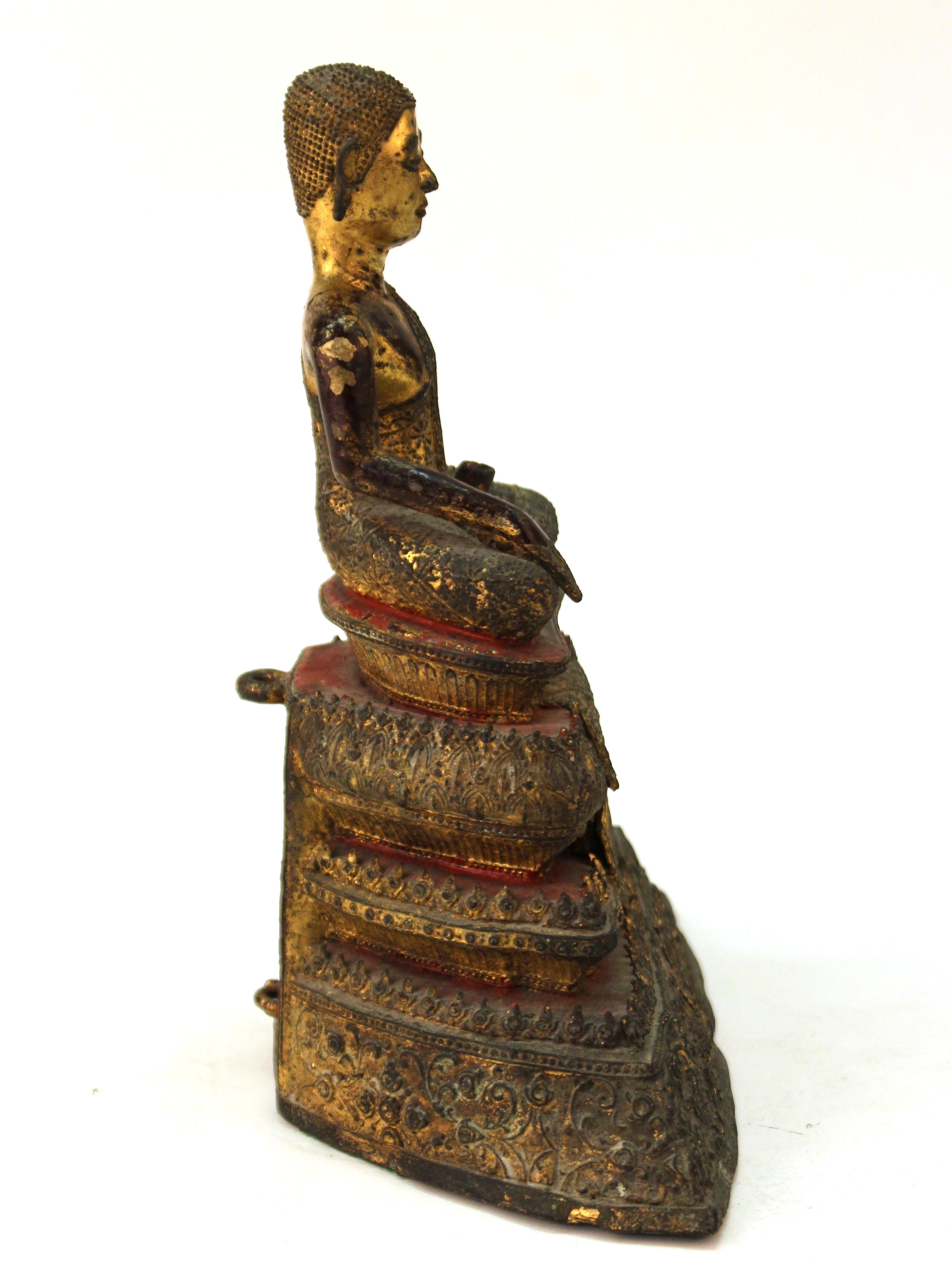 19th Century Thai Rattanakosin Period Gilt Bronze Buddha