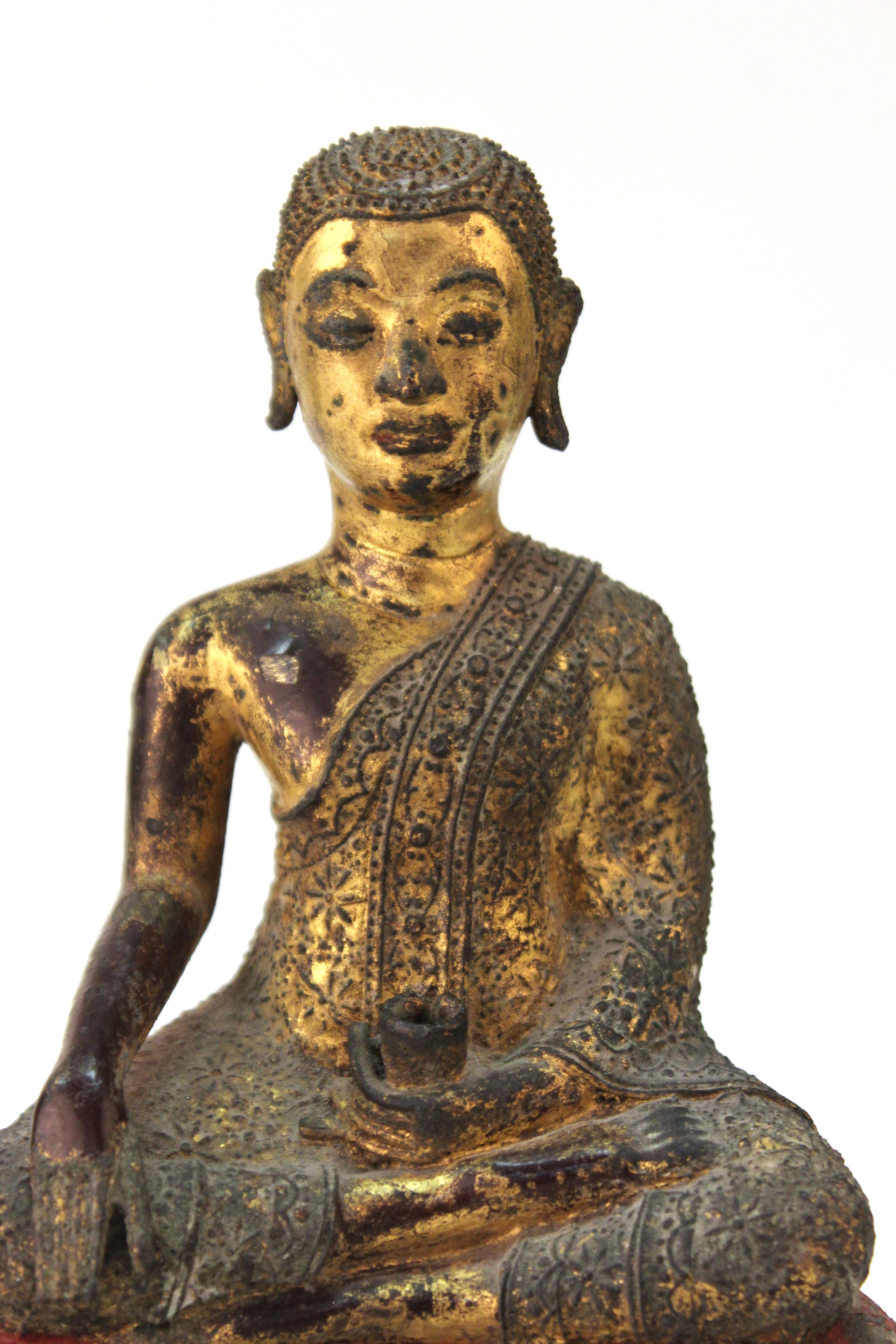 Thai Rattanakosin Period Gilt Bronze Buddha 1