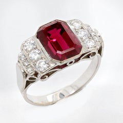Thai Ruby and Diamond Ring