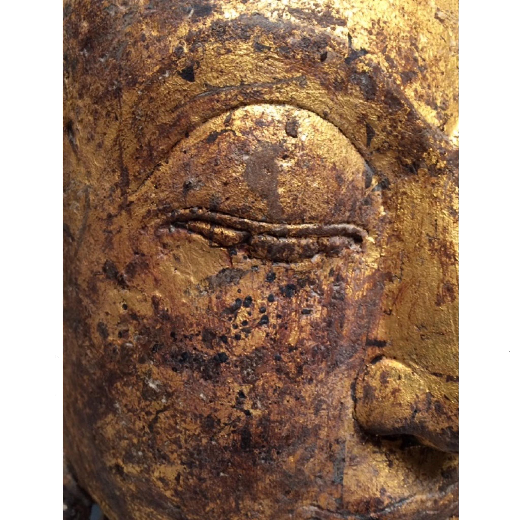Thai Sandstone Carving of the Head of A Buddha Image For Sale 5