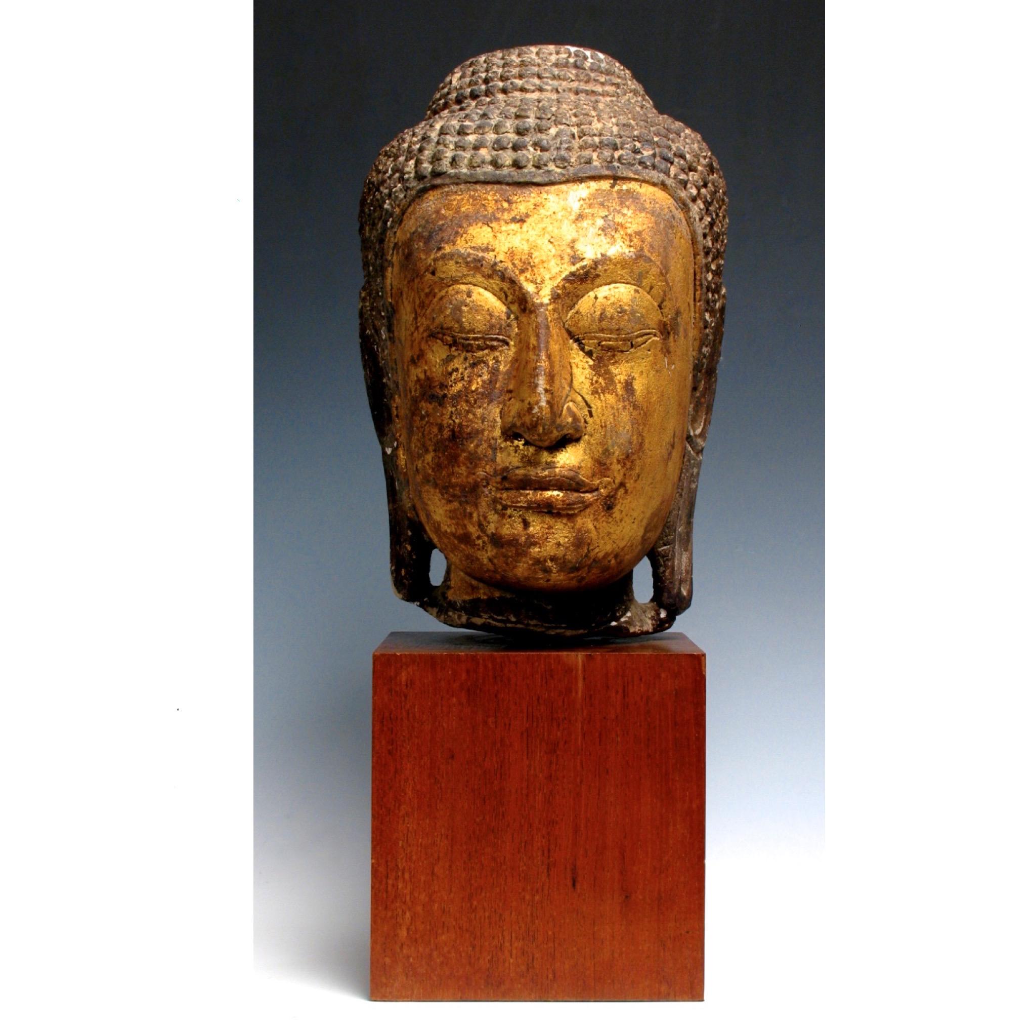 Thai Sandstone Carving of the Head of A Buddha Image For Sale 2