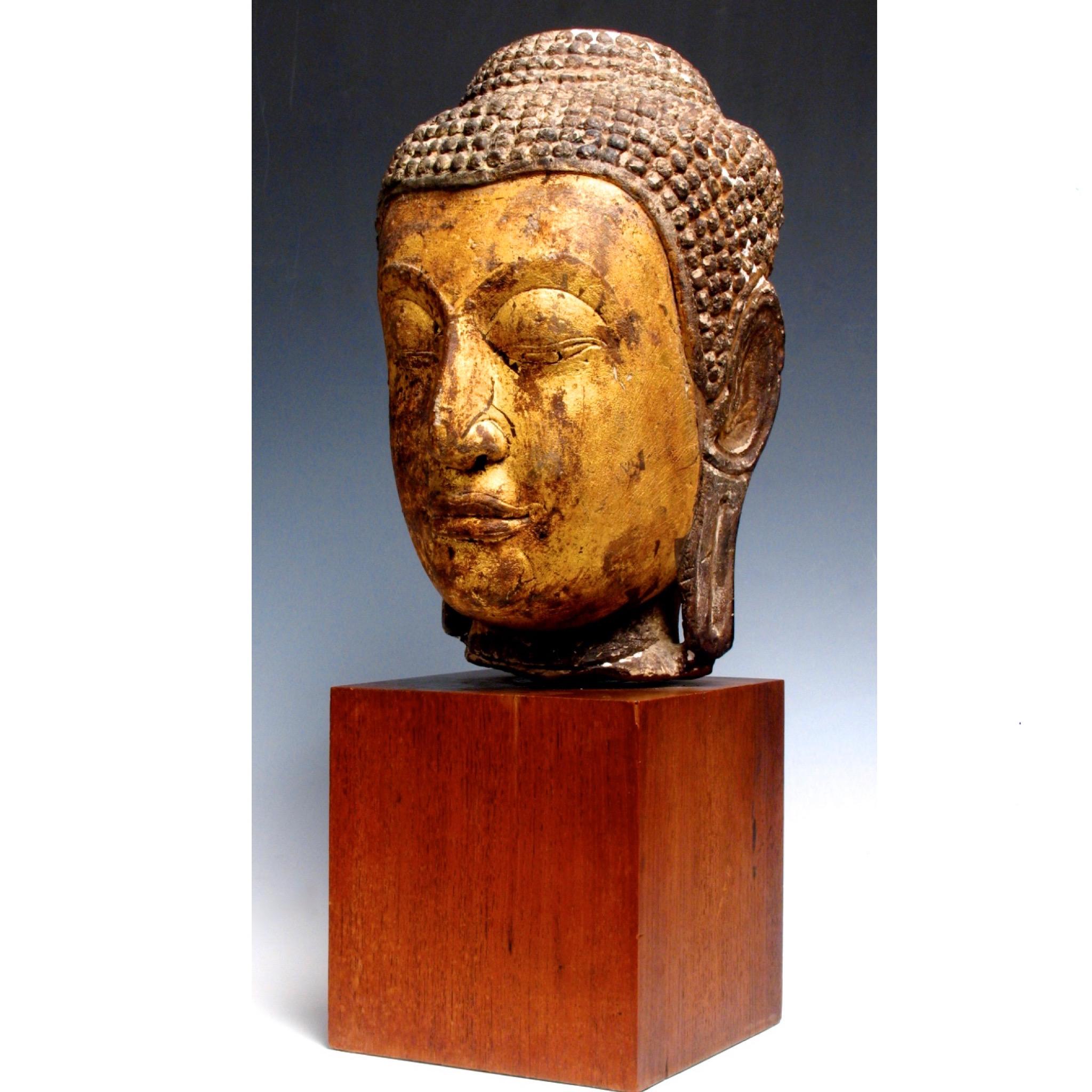 Thai Sandstone Carving of the Head of A Buddha Image For Sale 3