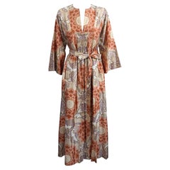 Thai Silk Lotus Print Resort Dress