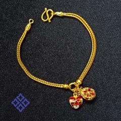 Thai sukhothai gold bracelet. Brass + silver on 24K Goldplated.