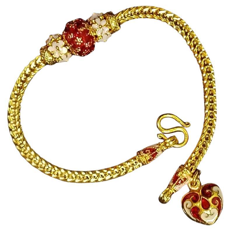 Thai sukhothai gold bracelet. Brass + silver on 24K Goldplated. For Sale