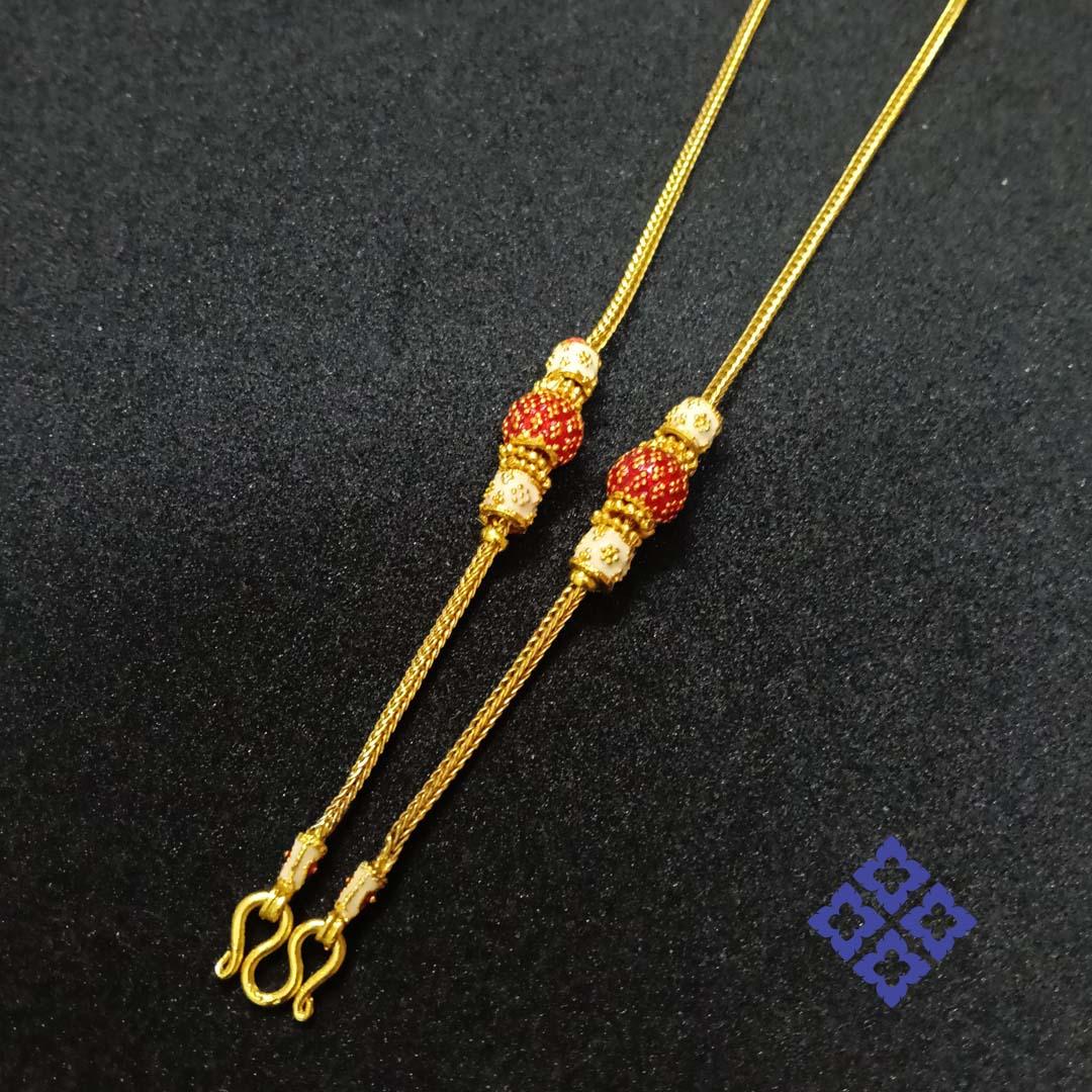 Artisan Thai sukhothai gold necklace. Brass + silver on 24K Goldplated. For Sale
