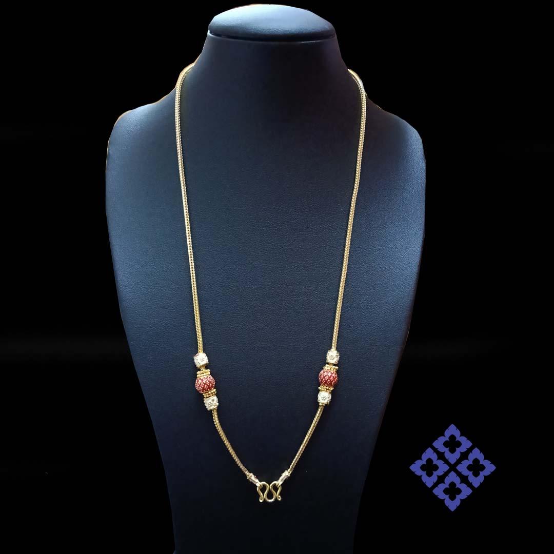 Thai sukhothai gold necklace. Brass + silver on 24K Goldplated. For Sale 1