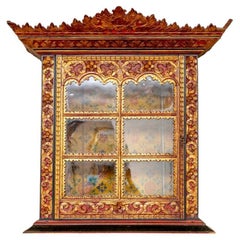 Thai Temple Form Wall Curio Cabinet