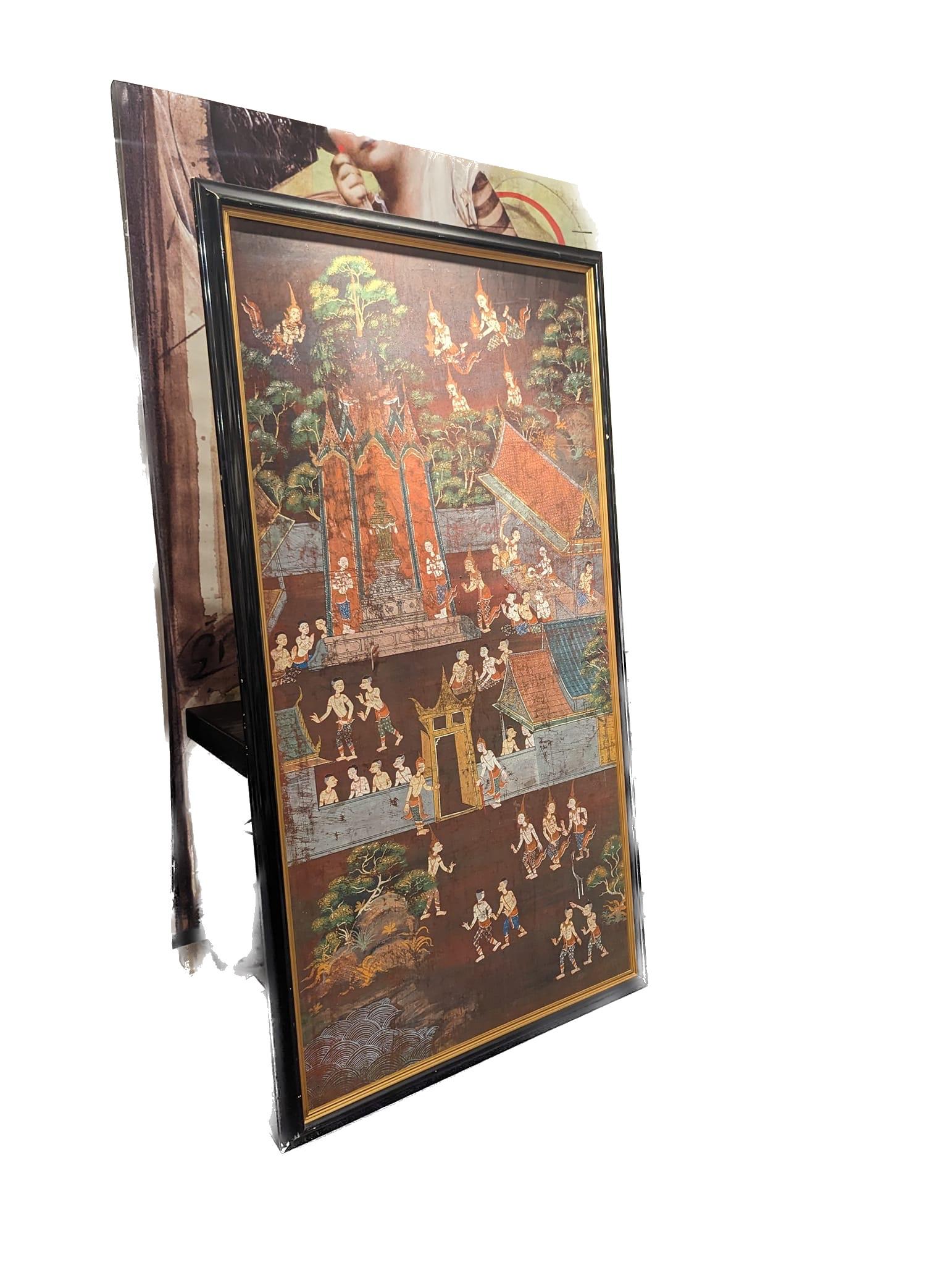 Thai Temple Scroll Painting For Sale 2
