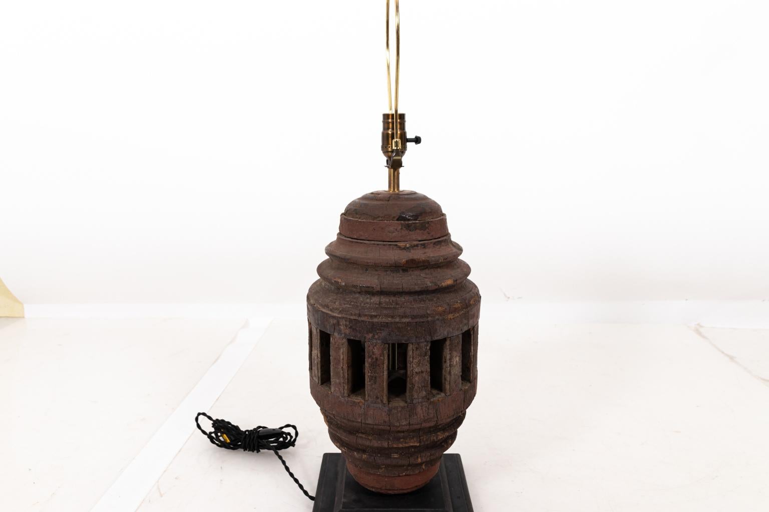 Mid-20th Century Thai Wood Table Lamp