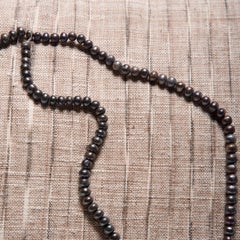 Thai Woven Linen Pillow with Chinese Pearls