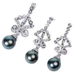 Thaitian Pearls & Diamonds 18k Gold Parure
