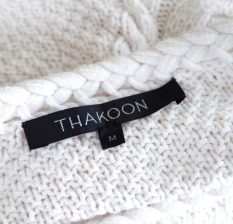 Donna Thakoon Off White - Maglia traforata a coste - Top a maniche corte M. in vendita