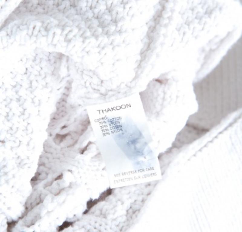 Thakoon Off White - Maglia traforata a coste - Top a maniche corte M. in vendita 1