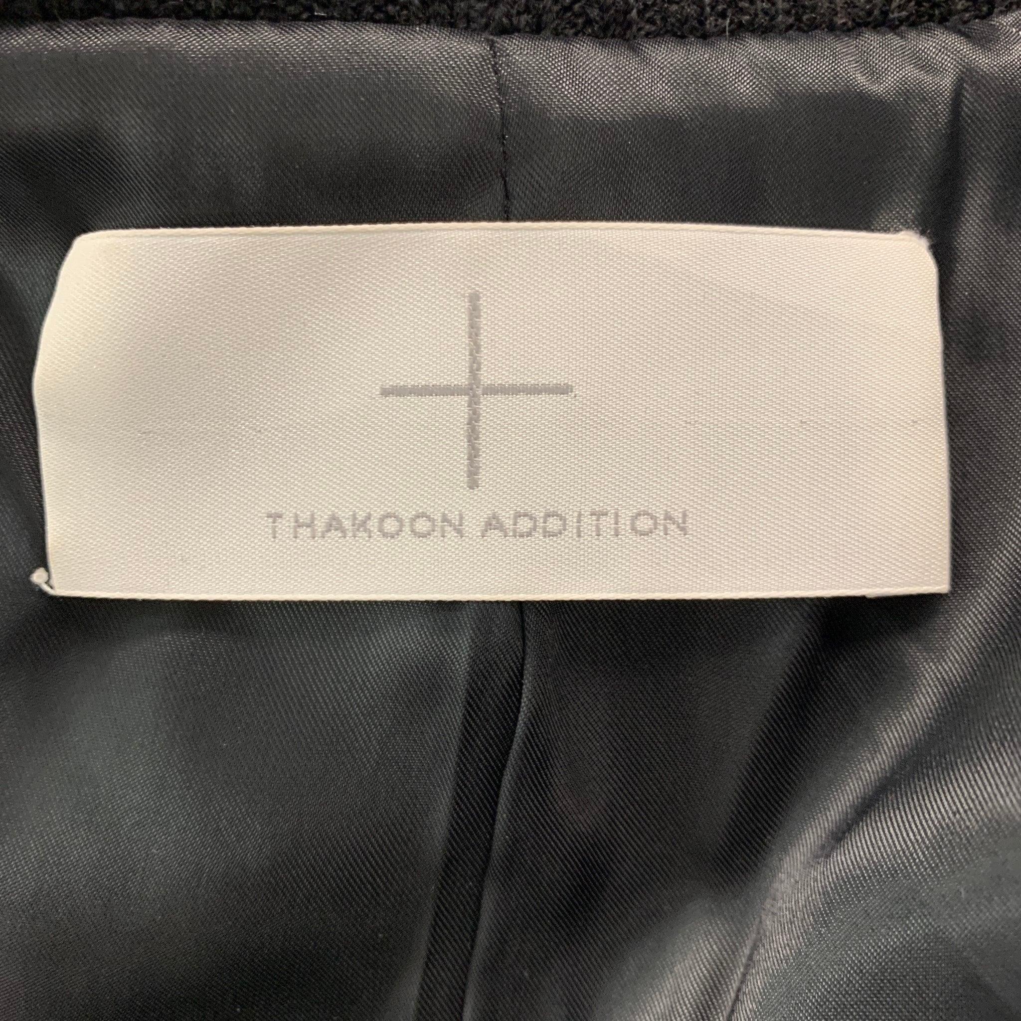 THAKOON Size 0 Black White & Grey Acrylic Blend Mixed Fabrics Jacket For Sale 1