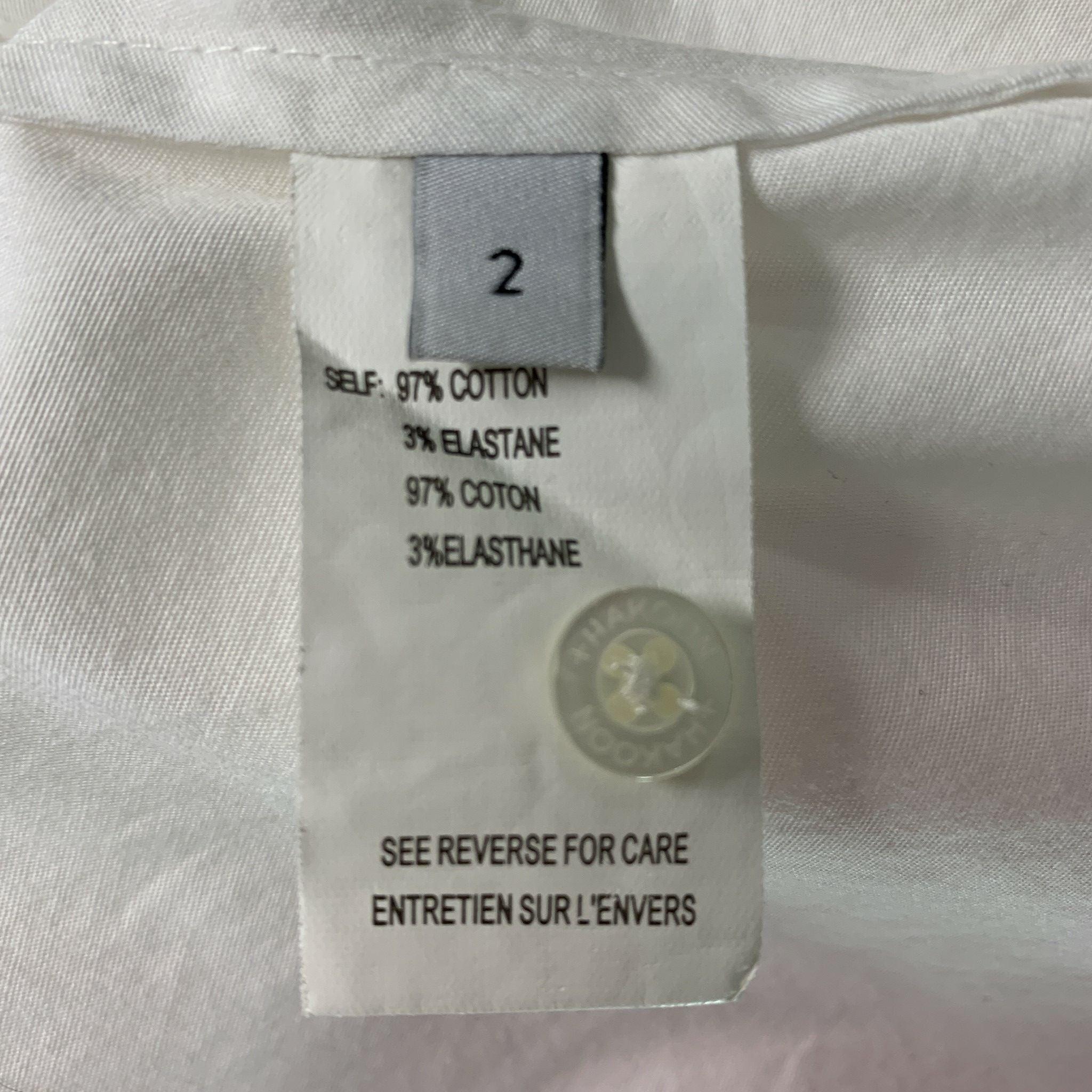 THAKOON Size 2 White Cotton Blend Aplique A-Line Blouse For Sale 1