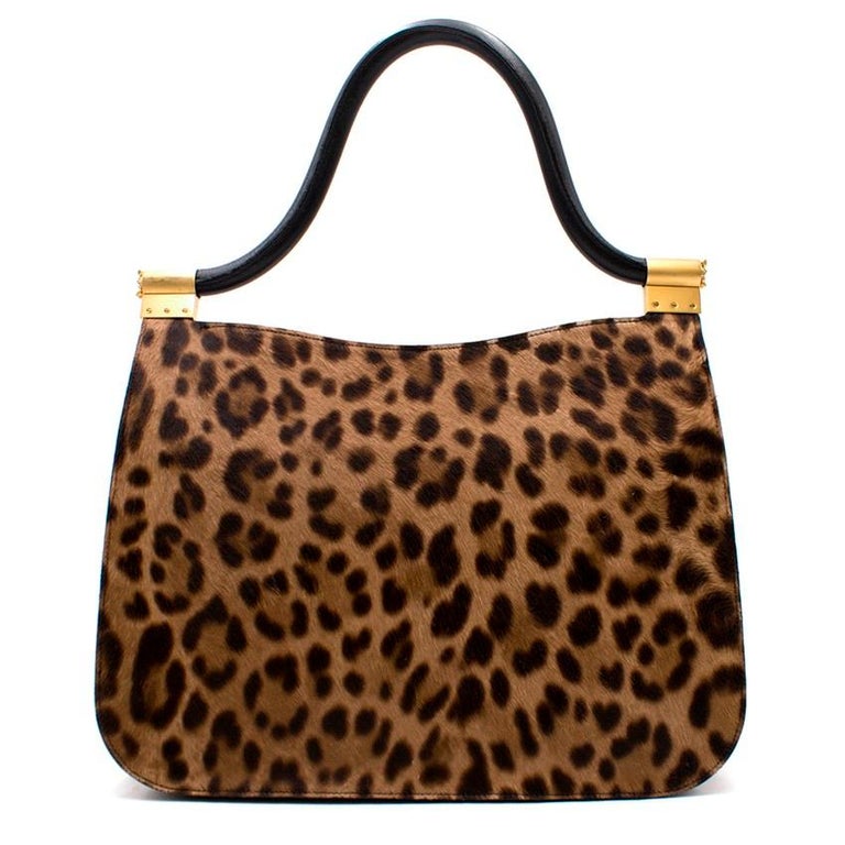 Thale Blanc Leopard Print Pony Hair Shoulder Bag For Sale at 1stDibs