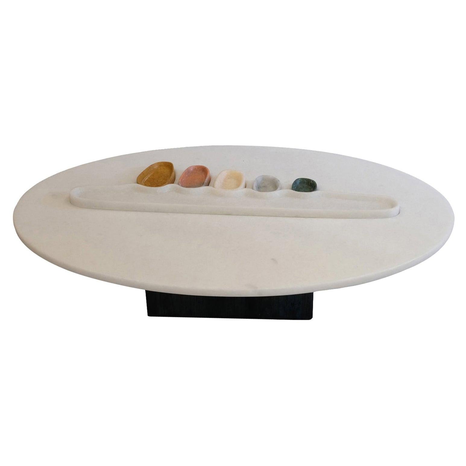 Thali, Marble Low Table, Design by Matang and Natasha Sumant