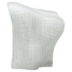 Thalia, an abstract clear woven standing glass sculpture by Cathryn Shilling