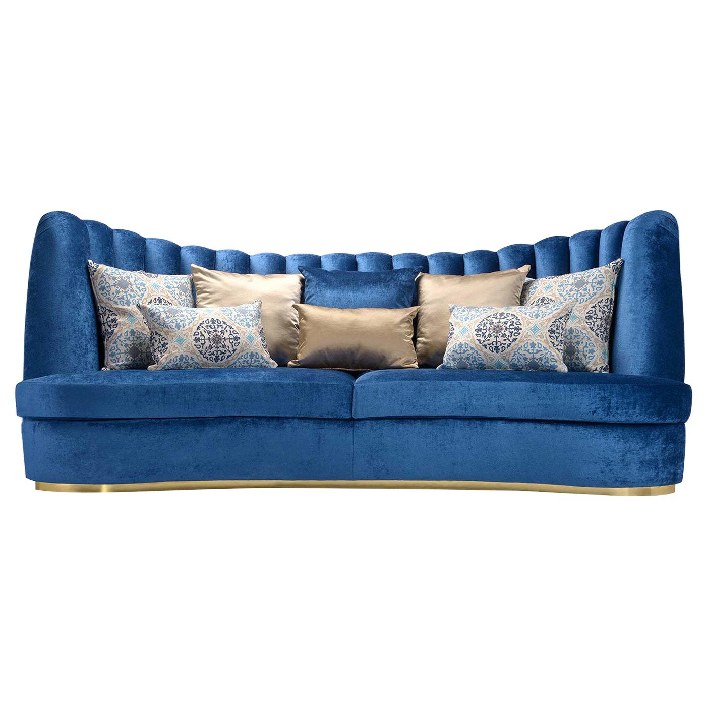 Thalia Blue 4-Seater Sofa