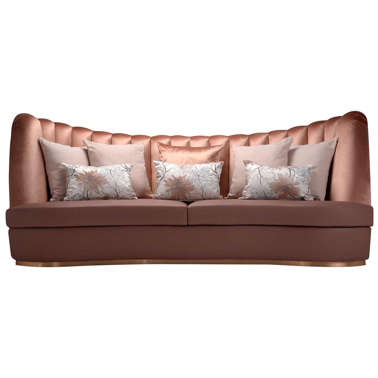 Thalia Pink 3-Seater Sofa