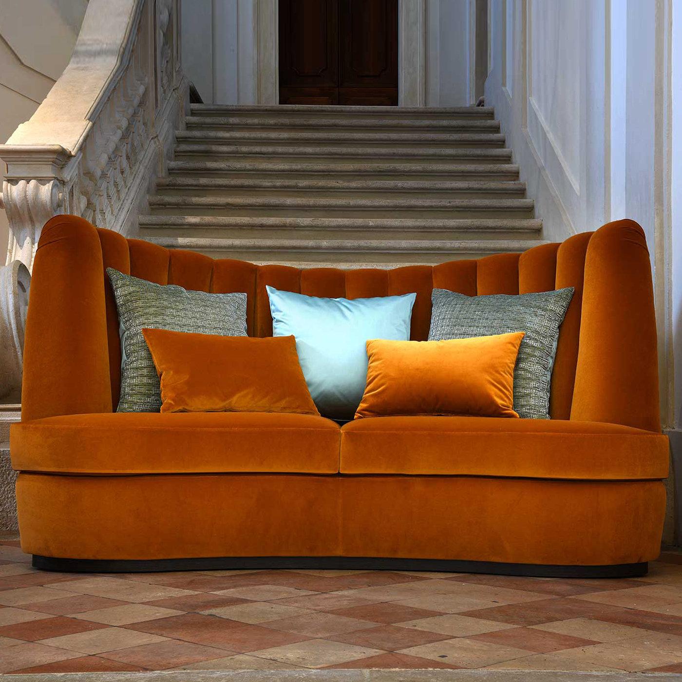 Italian Thalia Saffron 3-Seater Sofa