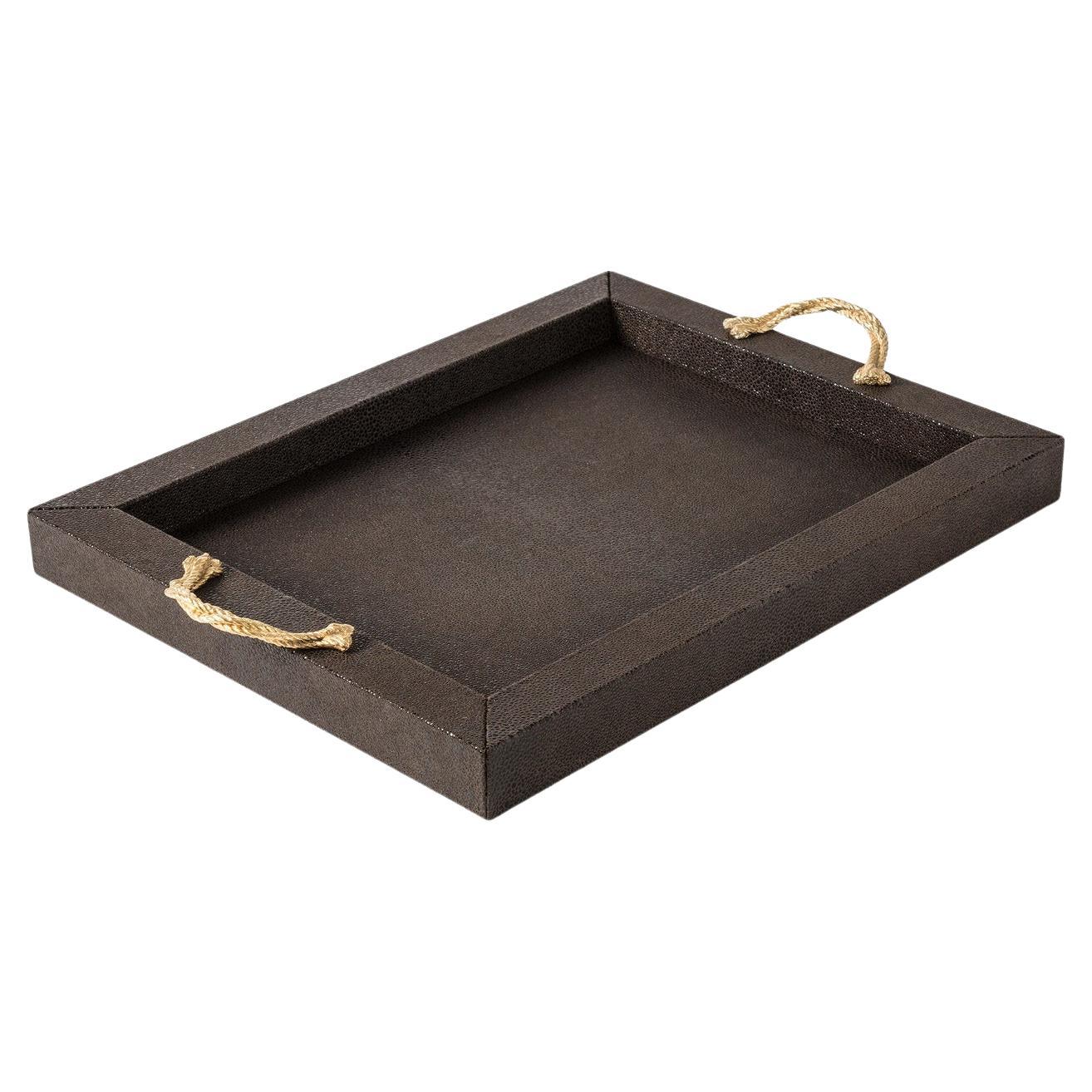 Thalia Small Rectangular Tray with 24K Gold For Sale