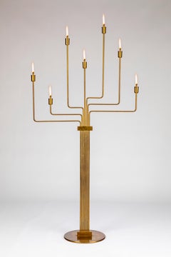Thalita - Italian Floor Candelabra in Bronzed Brass with Seven Arms