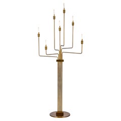 Thalita - Italian Floor Candelabra in Bronzed Brass with Seven Arms