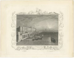 Thames Embankment and the Grandeur of Somerset House: A Steel Engraving, 1835