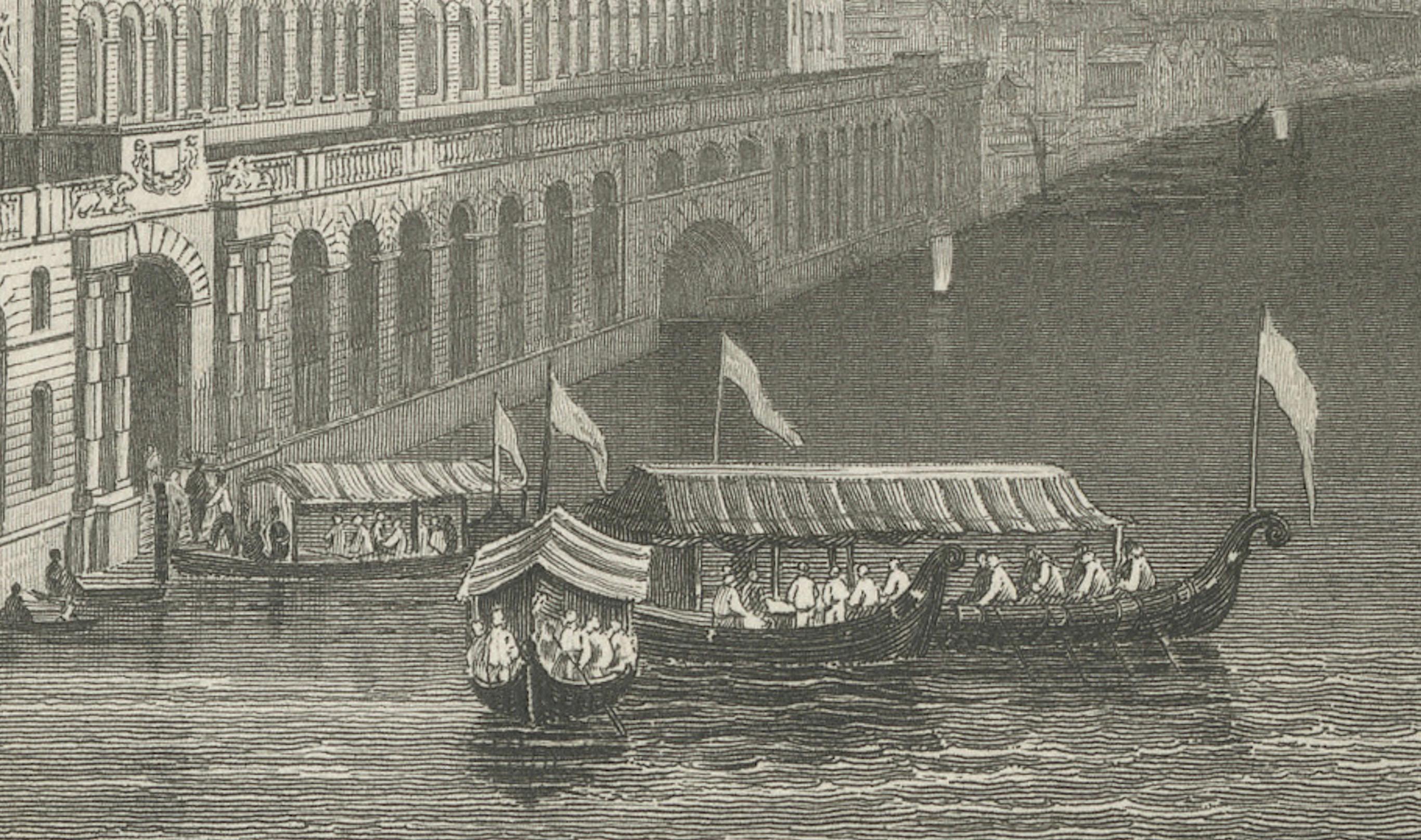 Thames Embankment and the Grandeur of Somerset House: A Steel Engraving, 1835 For Sale 2
