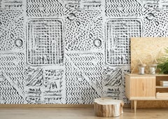 Thames Printed London Manhole Wallpaper, Black on White