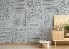 Thames- Printed London Manhole Wallpaper- Newsprint