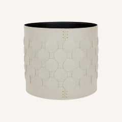 THANASIS hand woven regenerated leather planter for indoor use - small