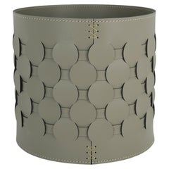 THANASIS hand woven regenerated leather planter for indoor use - small