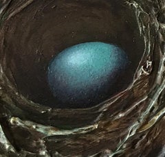 "Bird's Nest, 1 Egg" by Thane Gorek, Original, Mixed Media Painting