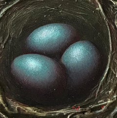 "Bird's Nest, 3 Eggs" by Thane Gorek, Original, Mixed Media Painting