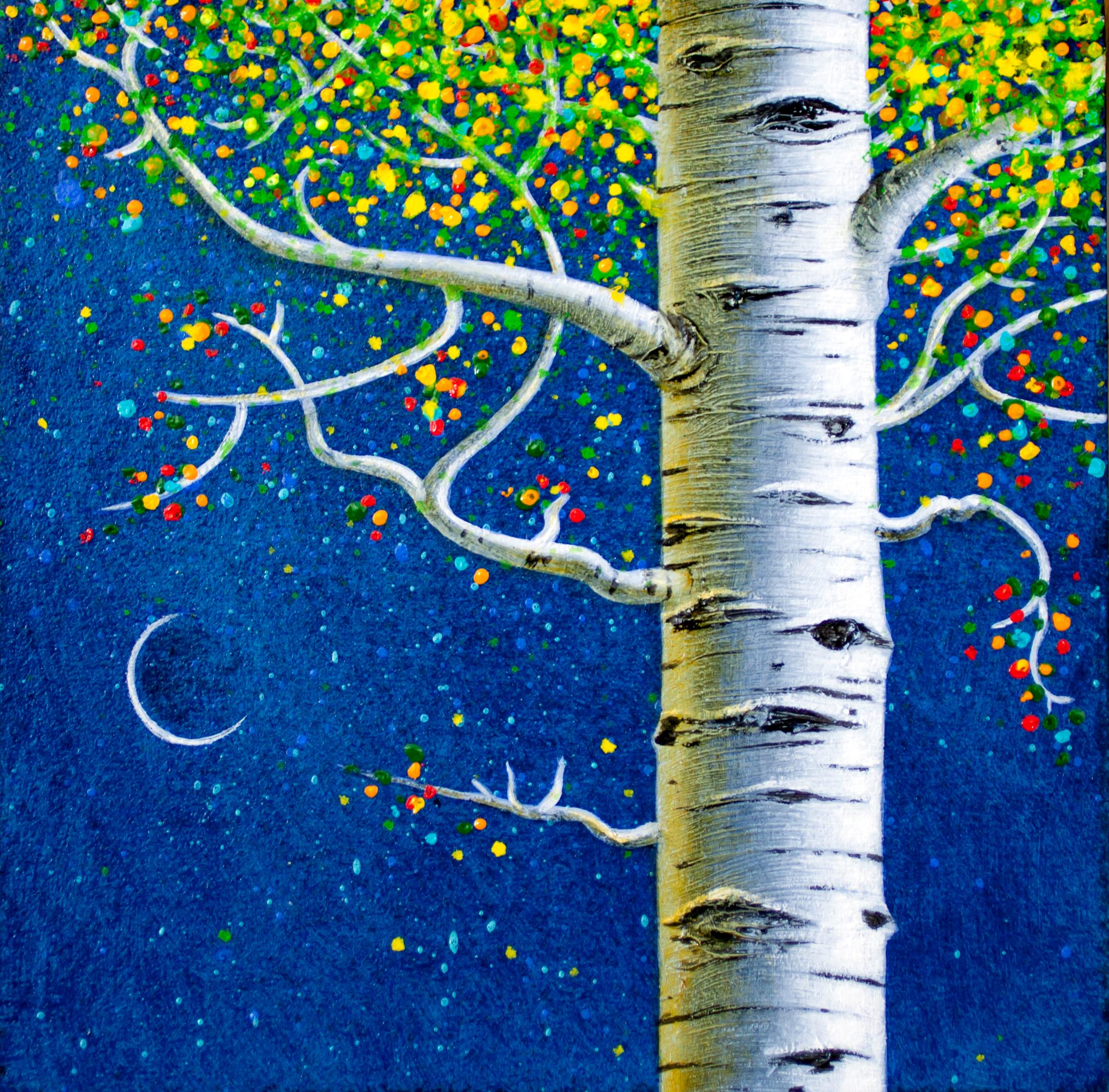 Landscape Painting Thane Gorek - Peinture à l'huile "Ember Moon"