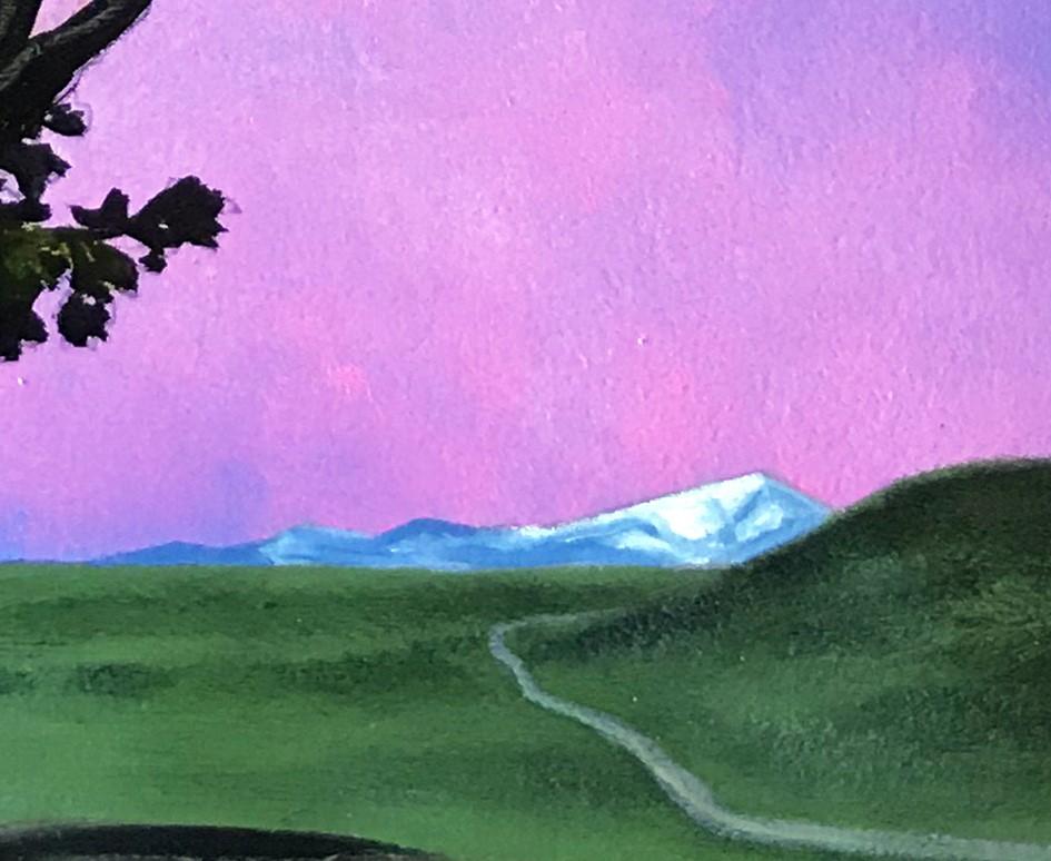 „Sentinel“ von Thane Gorek, Original-Ölgemälde, Landschaft mit Mond im Angebot 1