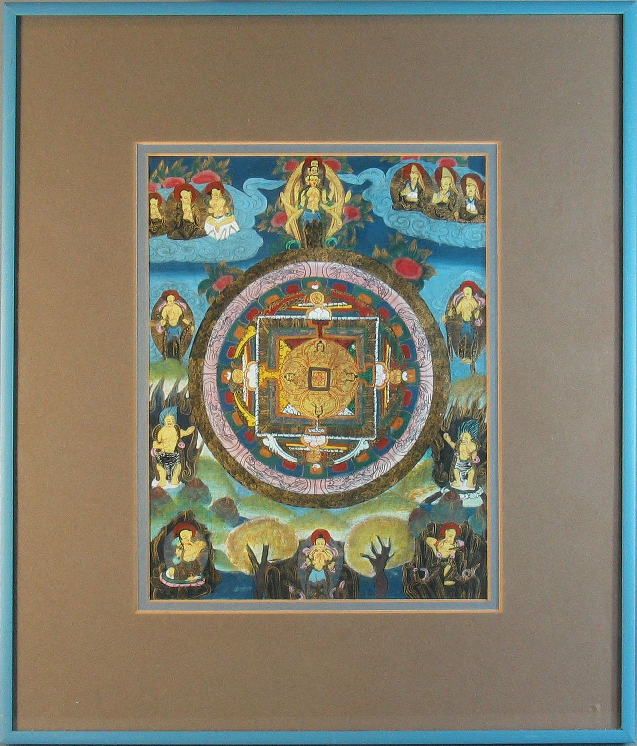 Thangka Depicting the Mandala of Avalokiteshvara, Tibet, Late 20th Century In Good Condition For Sale In Ottawa, Ontario
