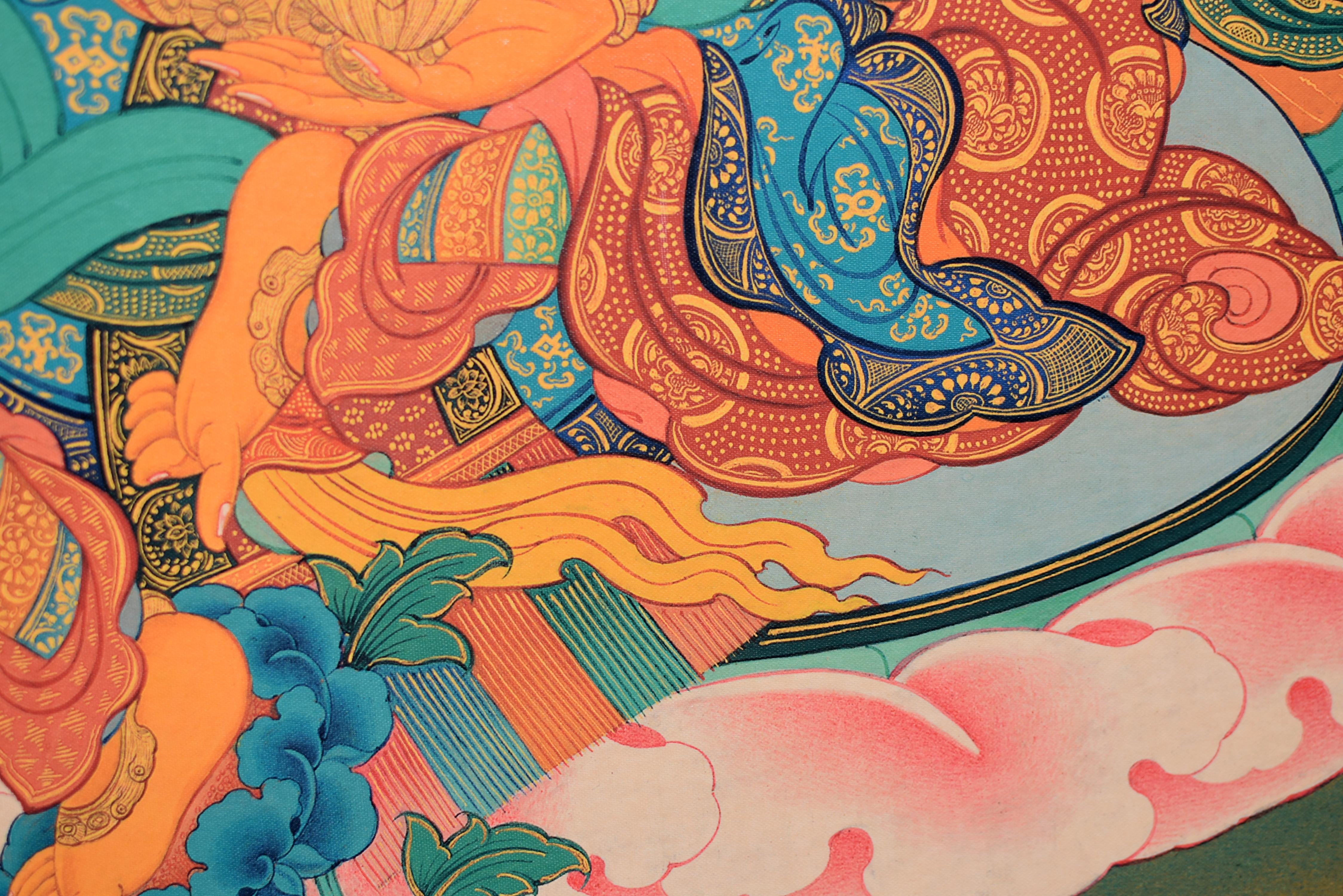 Thangka Arte Tibetano Tara Verde en venta 1