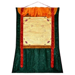 Tibetan Painting Thangka Mandala Eight Treasures Hand Painted Gilded