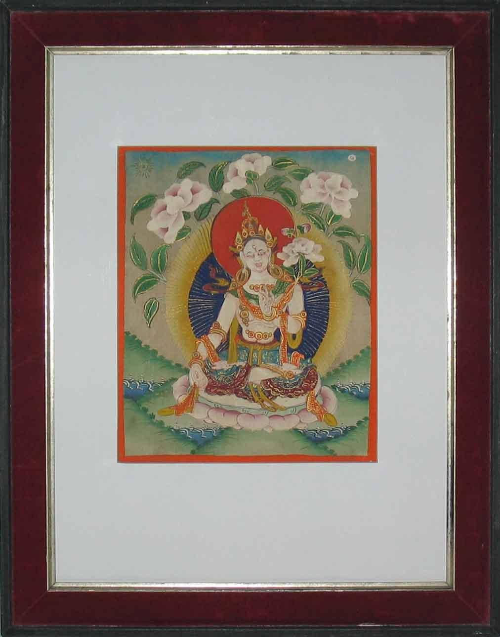 Hand-Painted THANGKA OF WHITE TARA  First half of 20th Century For Sale