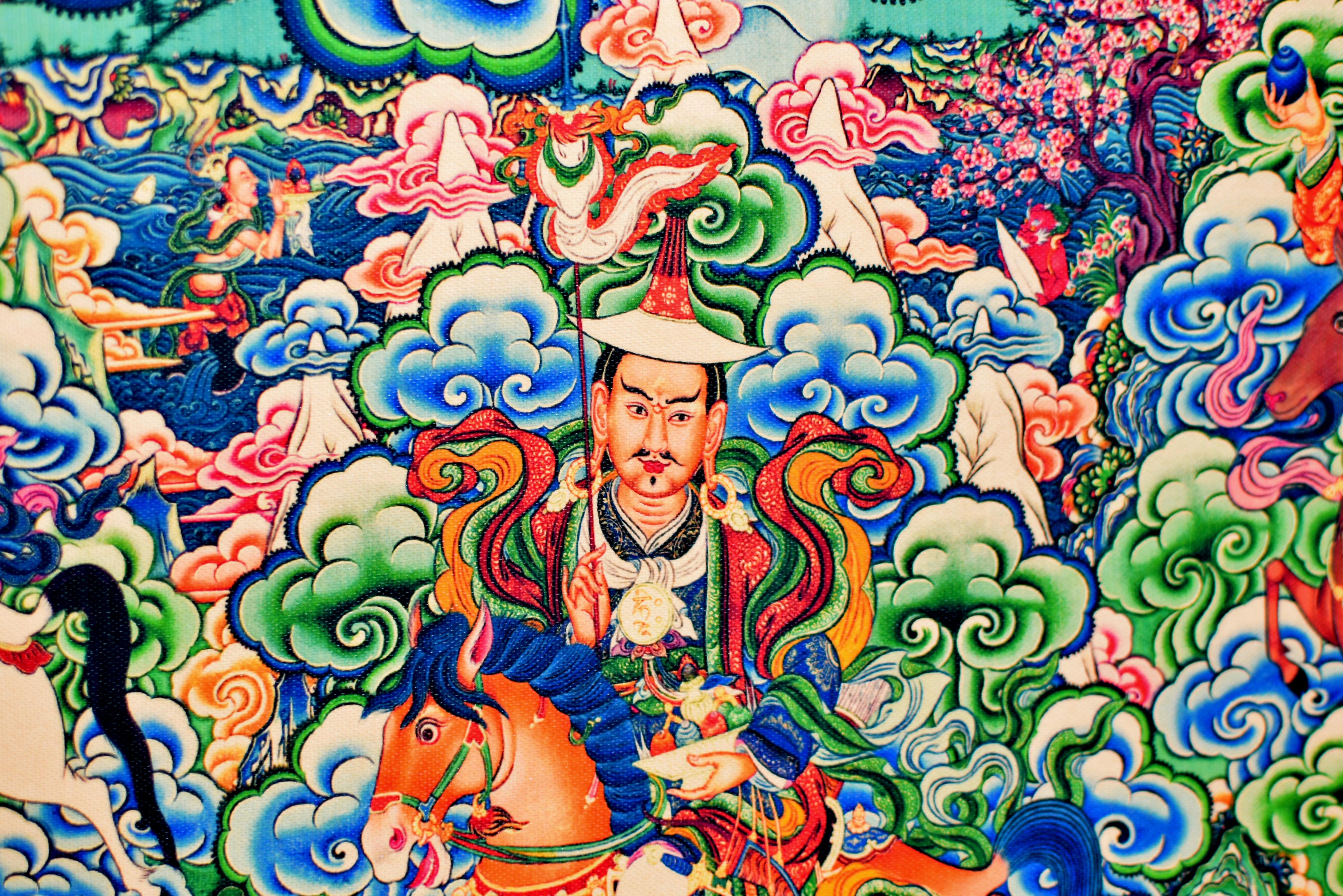 Thangka Weltlicher Beschützer Tibetische Kunst im Angebot 7