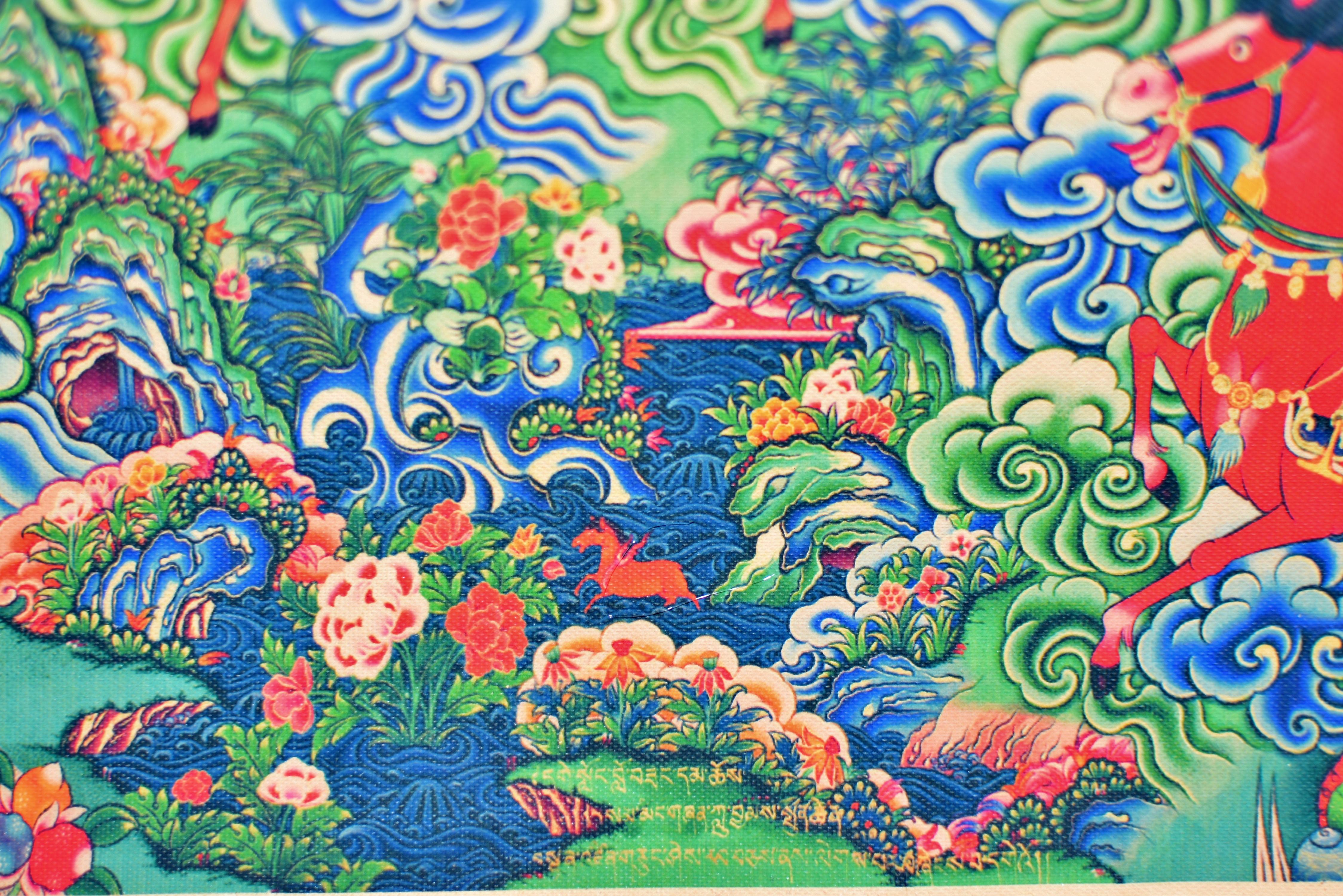 Thangka Weltlicher Beschützer Tibetische Kunst im Angebot 15