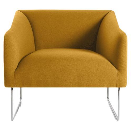 Chaise longue Thank en métal chromé et tapisserie d'ameublement avec accoudoirs par Quinti Sedute