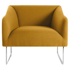 Chaise longue Thank en métal chromé et tapisserie d'ameublement avec accoudoirs par Quinti Sedute